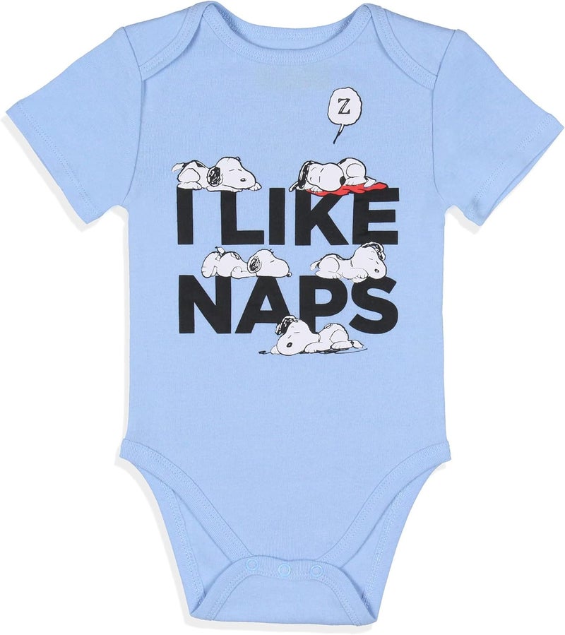 INTIMO Peanuts Infant Boys' Snoopy and Woodstock Sleeper 3 Pack Sleep Pajama - Image 2